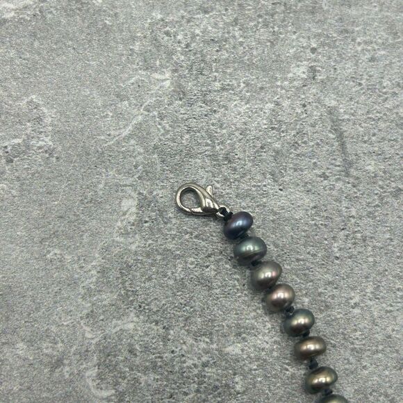 NWOT Natural Pearl Chromatic Blue Purple 18 inches Pearl Necklace Women’s Jewelr - Picture 7 of 9